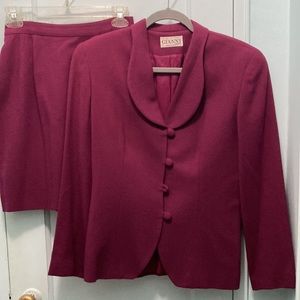 Plum Gianni Sport Suit Jacket & Mini Skirt Size 4 - 100% Wool